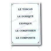 Cartouche de Voyage du Compagnon Les 5 Ordres d'Architecture REAA Plaque Dibon