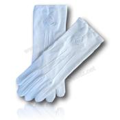 Gants Blancs 3 Griffes Équerre Compas "G" Dore Acacia Blanc