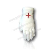 Gants Blancs Lycra Brodés Croix Templier