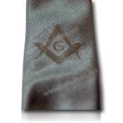 Cravate Noire Imprimée Équerre Compas Maçonnique de Sécurité