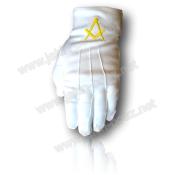 Gants Blancs 3 griffes Équerre Compas Dorés