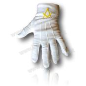 Gants Blancs 3 griffes Équerre Compas Dorés