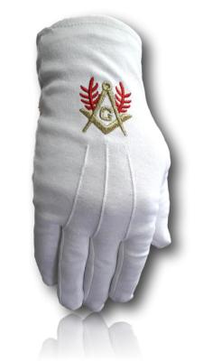 Gants blancs maçonniques-gants blancs franc maçon 