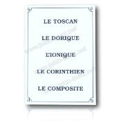 Cartouche de Voyage du Compagnon Les 5 Ordres d'Architecture REAA Plaque Dibon