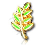 Pin's Maçonnique Symbole Acacia Émaillé Vert 