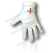 Gants Blancs Lycra Brodés Croix Templier