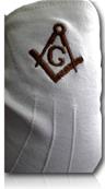 Gants Blancs 3 Griffes Équerre Compas "G" Bronze