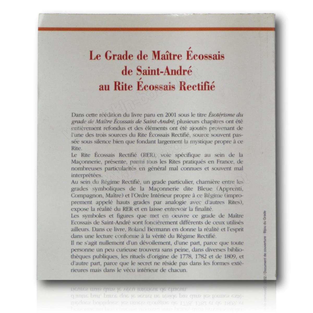 Le grade de maitre écossais de saint André au rite écossais rectifié